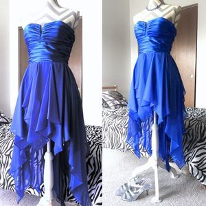 [SOLD] Reign On Blue High-Low Prom Dress, Ruffled Skirt, Size 5/6